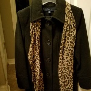 ANN KLEIN WOMEN'S BLACK PEA COAT SZ M